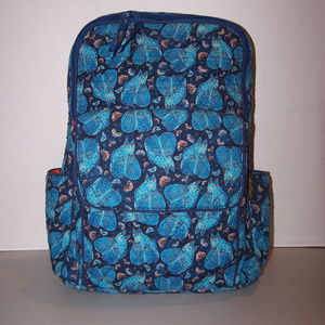 Laurel Burch Blue Indigo Cat Quilted Backpack 2256
